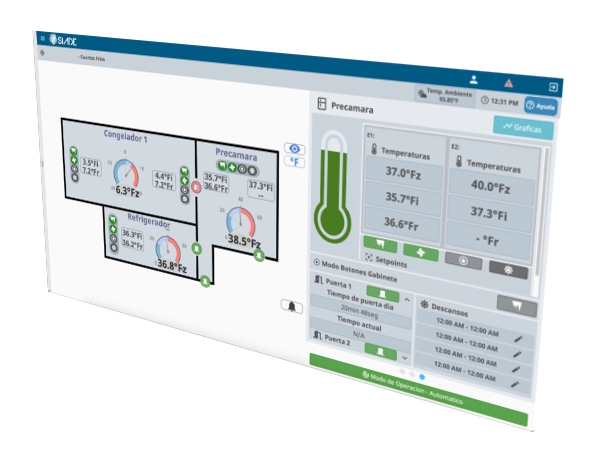 Captura de pantalla de la interfaz de Monitoreo de Estados de Puerta